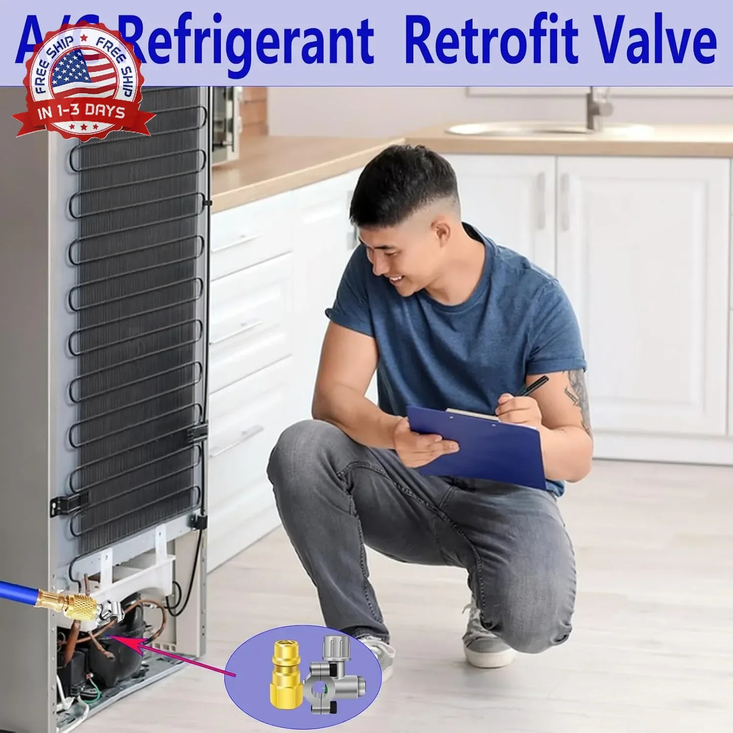A/C Retrofit Valve Kit, BPV31 Bullet Piercing Tap Valve Line Tap Valve Kit, R12