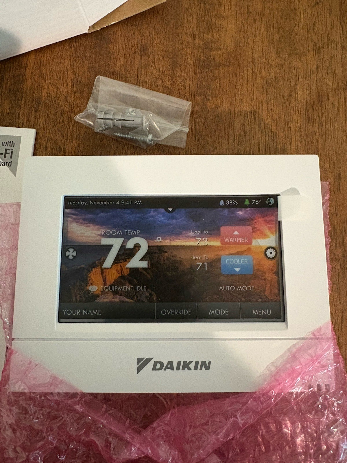Daikin DT4272C Touchscreen Wi-Fi Digital Thermostat, 4-Heat 2-Cool Programmable