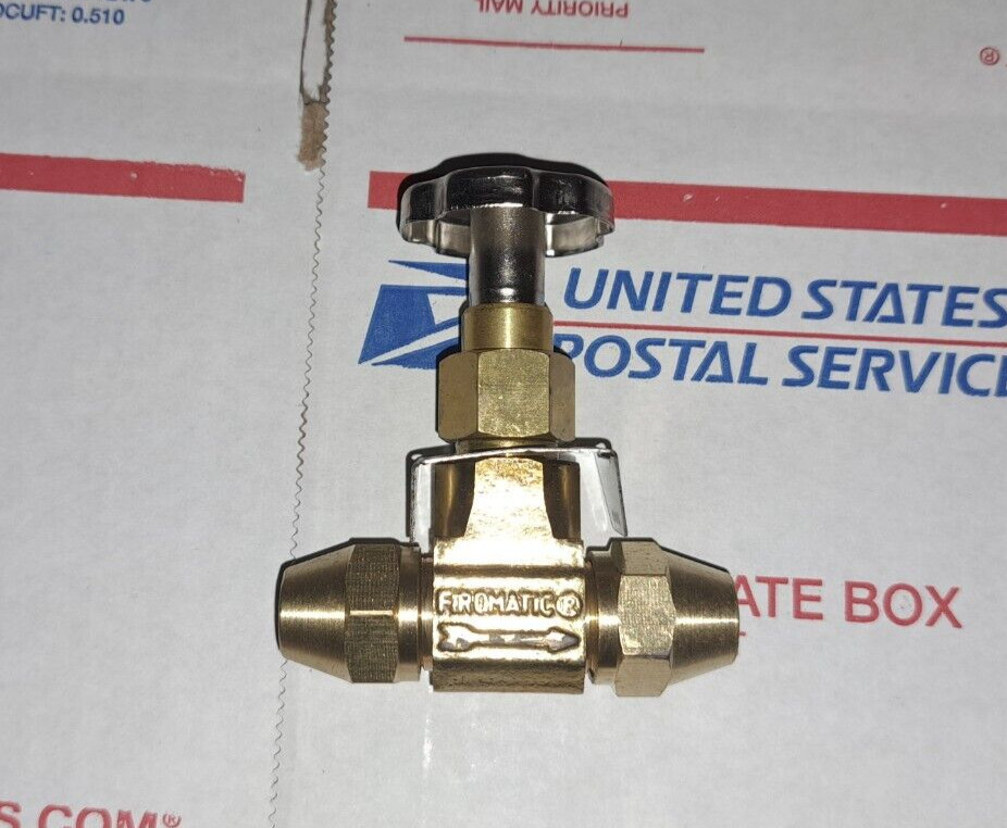 Firomatic 12840 3/8ODF Brass Oil Valve — Fusible Flair 3/8″ line Beckett burner
