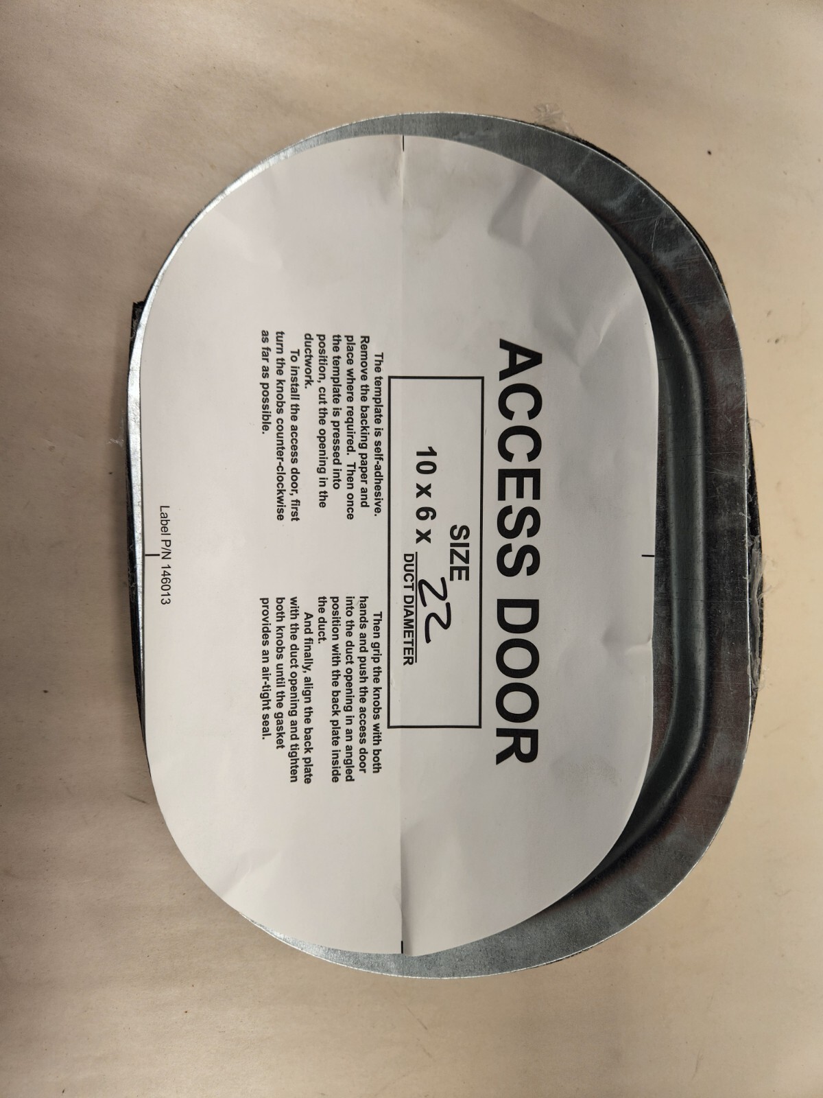 Ruskin Damper and Louver Curved Steel Access Door 10” X 6” for 22” Duct