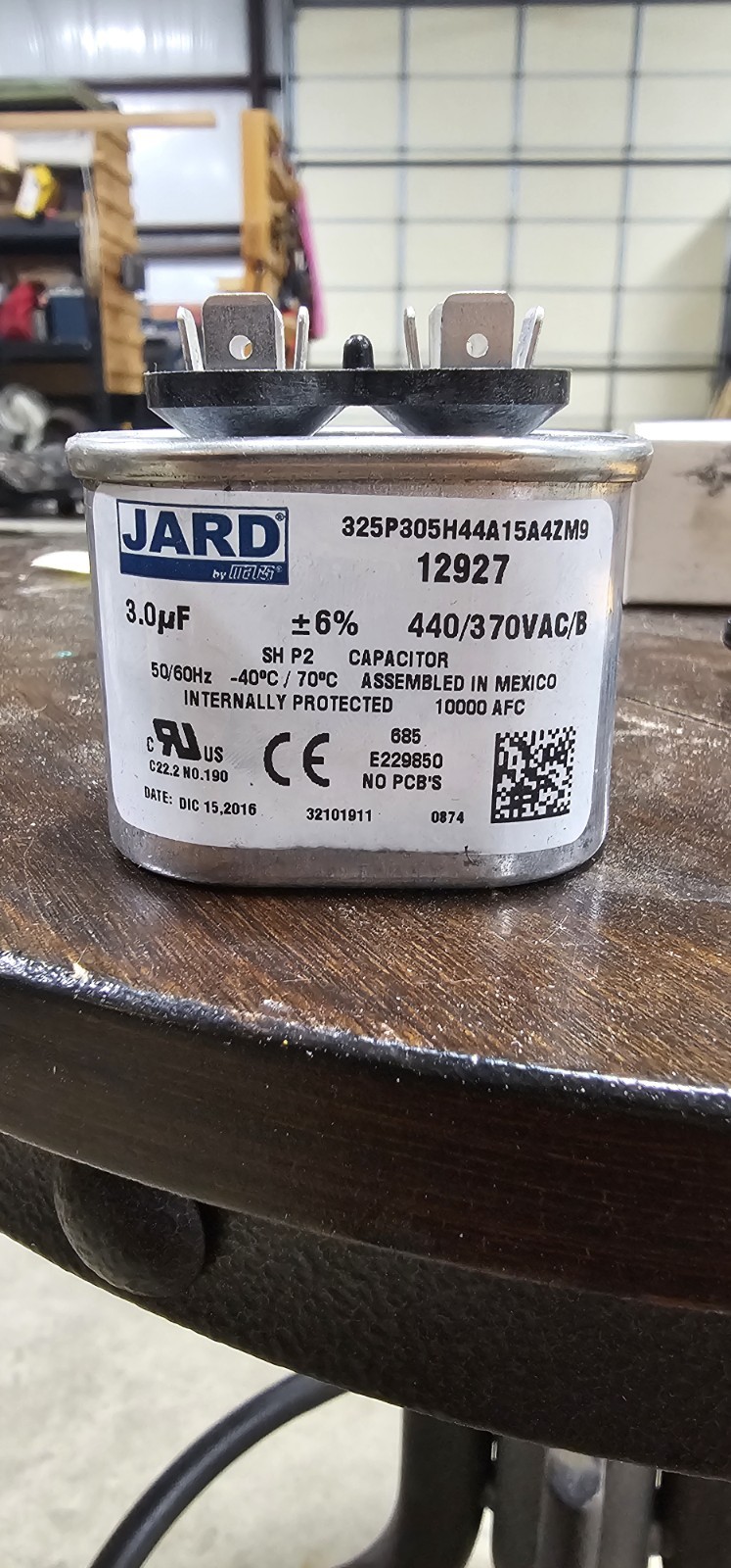 JARD by MARS 3.0µF Motor Run Capacitor 370/440VAC 12927 325P305H44A15A4ZM9
