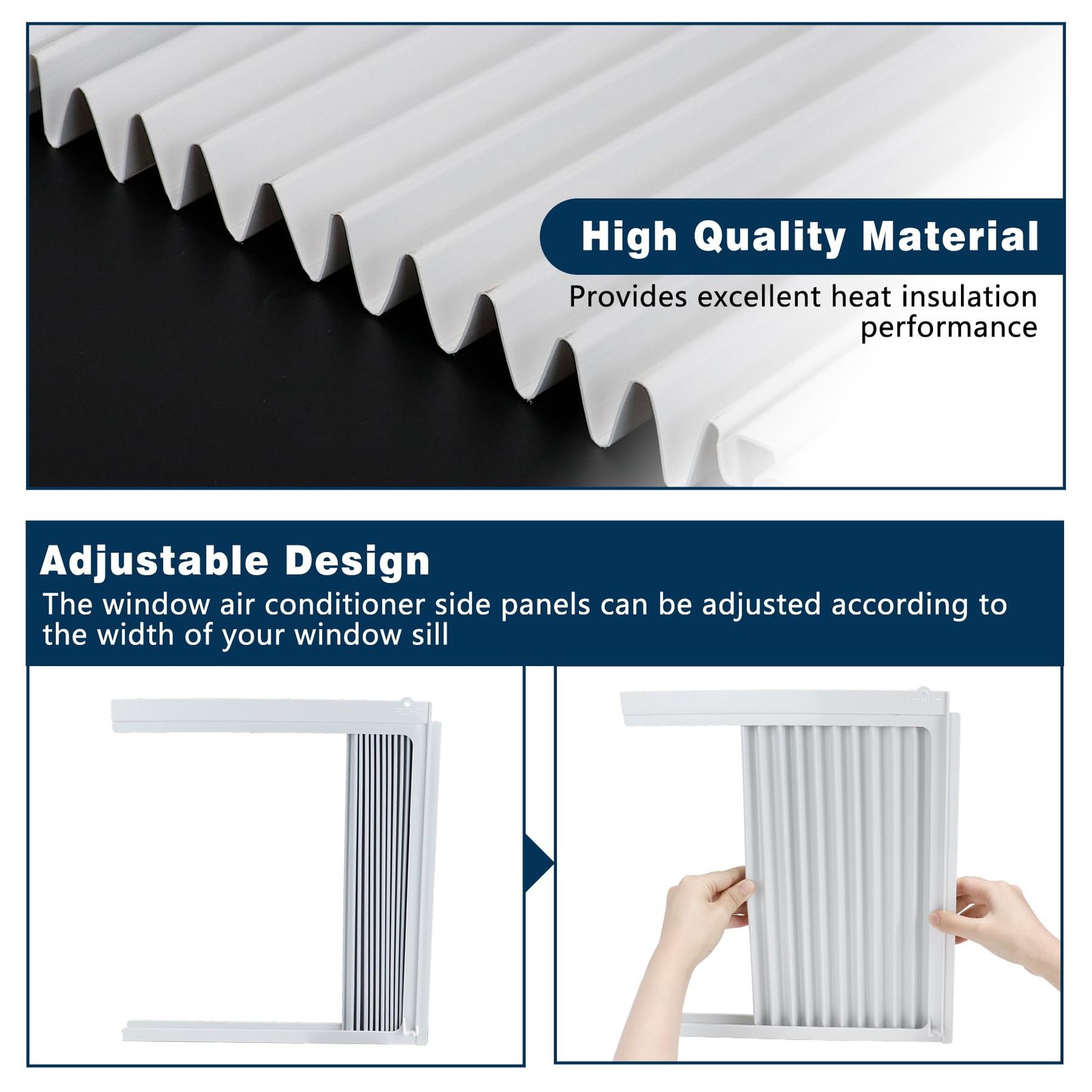 Pearwow Window Air Conditioner Side Panel with Fits 12000BTU AC Units
