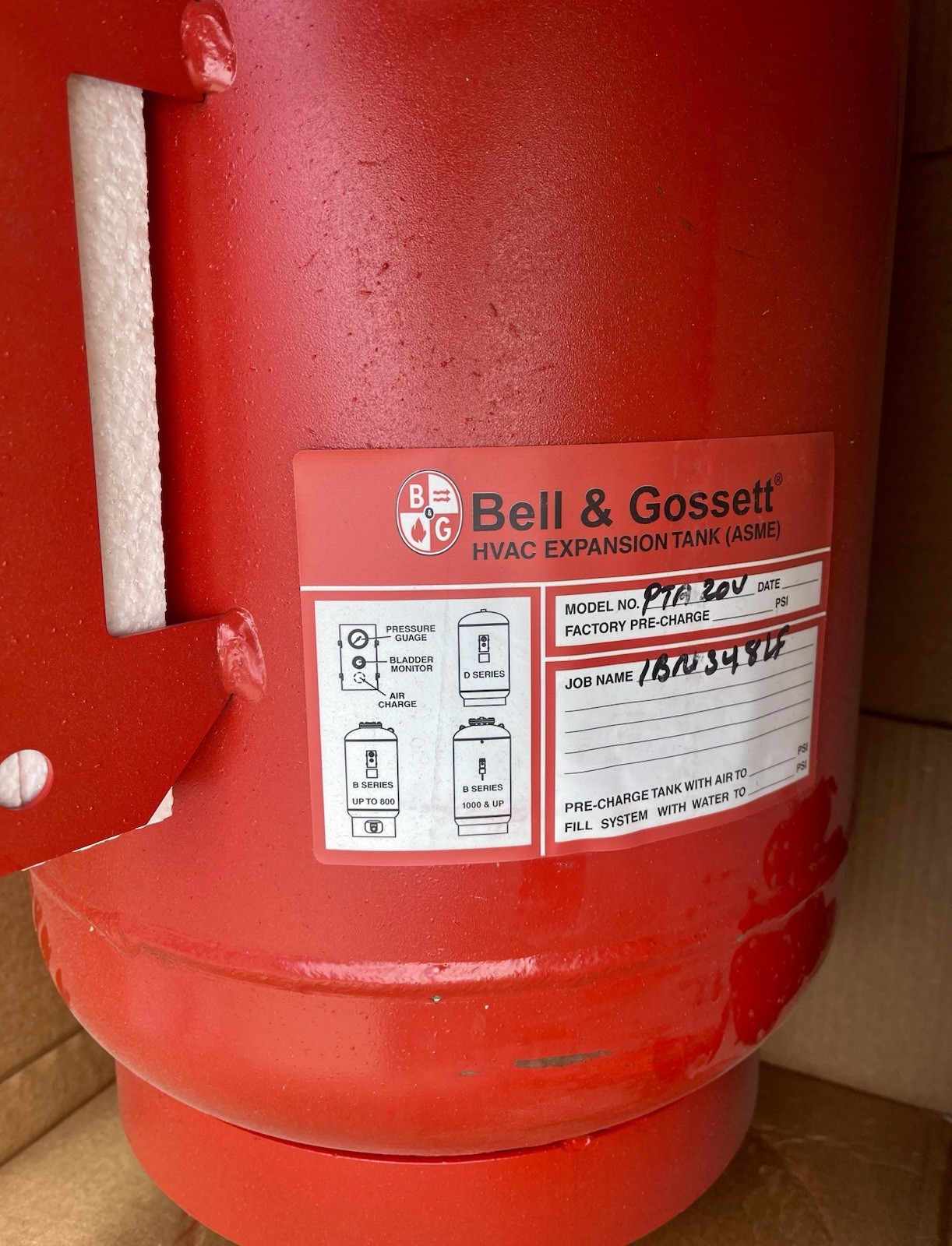 Bell & Gossett BN348LF PTA-20VASME DiaphragmExpansion Tank 8 Gallon New Open Box