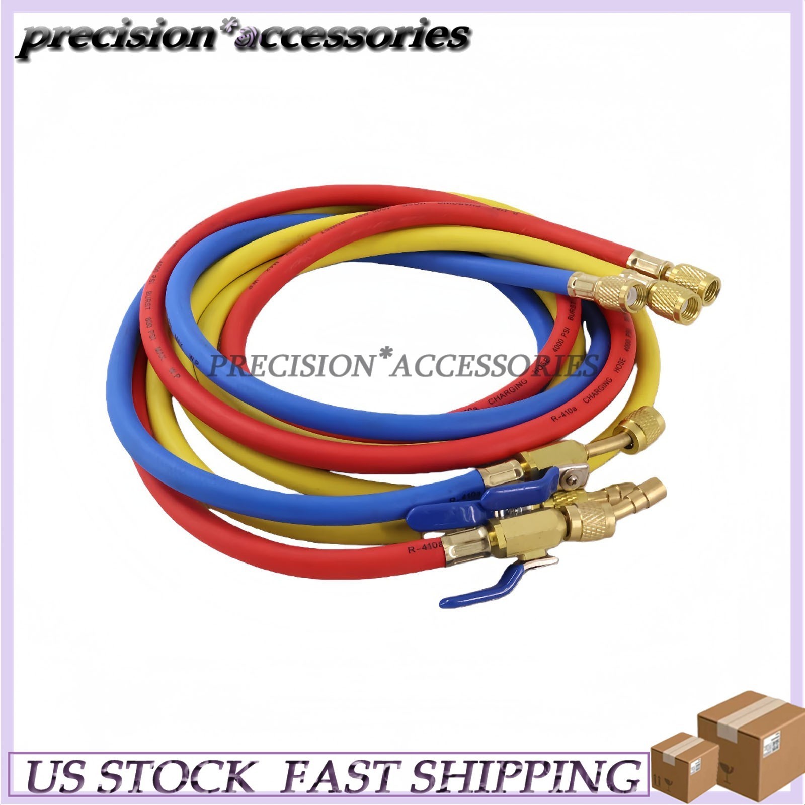 3Pack 29986 For R-410A Refrige Plus II 1/4″ Hose with Compact Ball Valve 72″