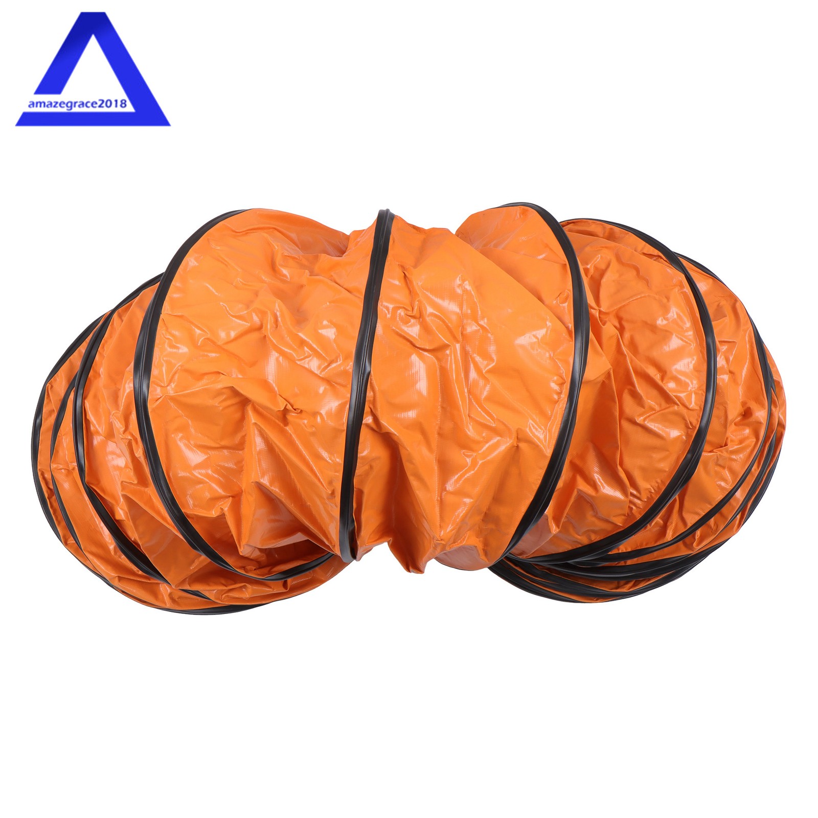 PVC Flexible Duct Hose for Ventilator Blower Fan w/ Rope & D-Ring 12″ × 16FT