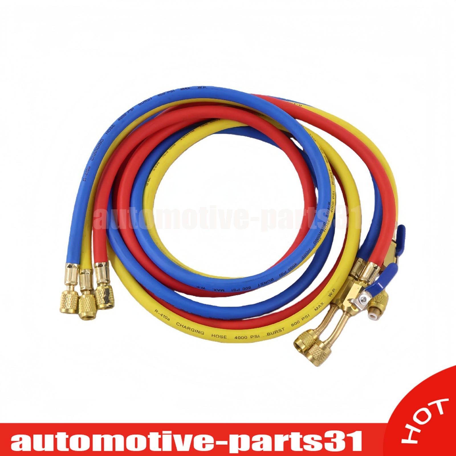 NEW For 29986 Plus II 72″ HVAC Charging Hose Set 1/4″ (3-Pack) US