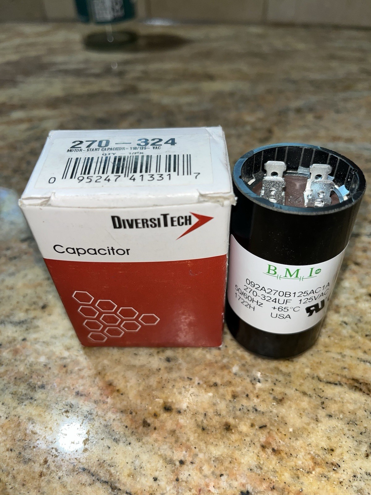 270-324 uF x 270/324UF 125VAC BMI Motor Start Capacitor 092A270B125AC1A (NEW)