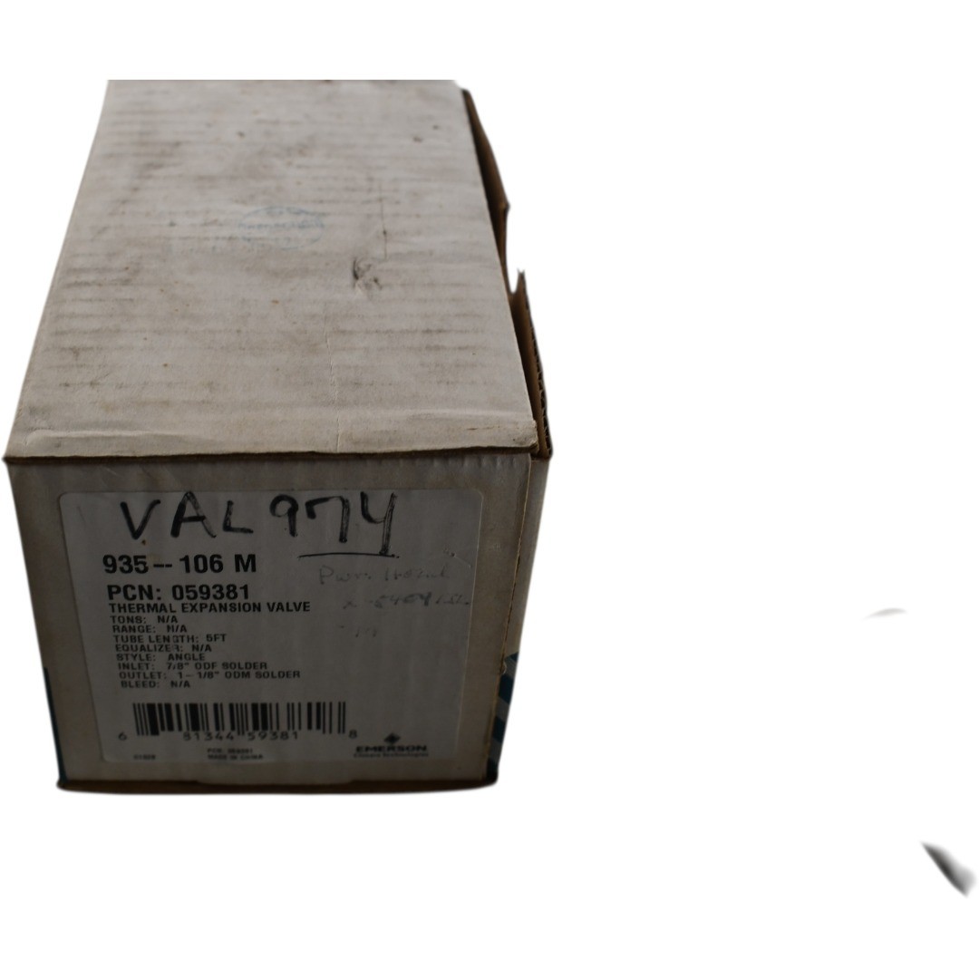 NEW Emerson 935–106 M PCN 059381 Thermal Expansion Valve 5FT 7/8 x 1-1/8 Solder