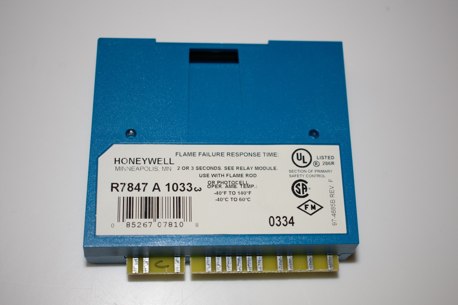 Honeywell RM7890A1015, display, base, flame module, 10900 hours 6-month warranty