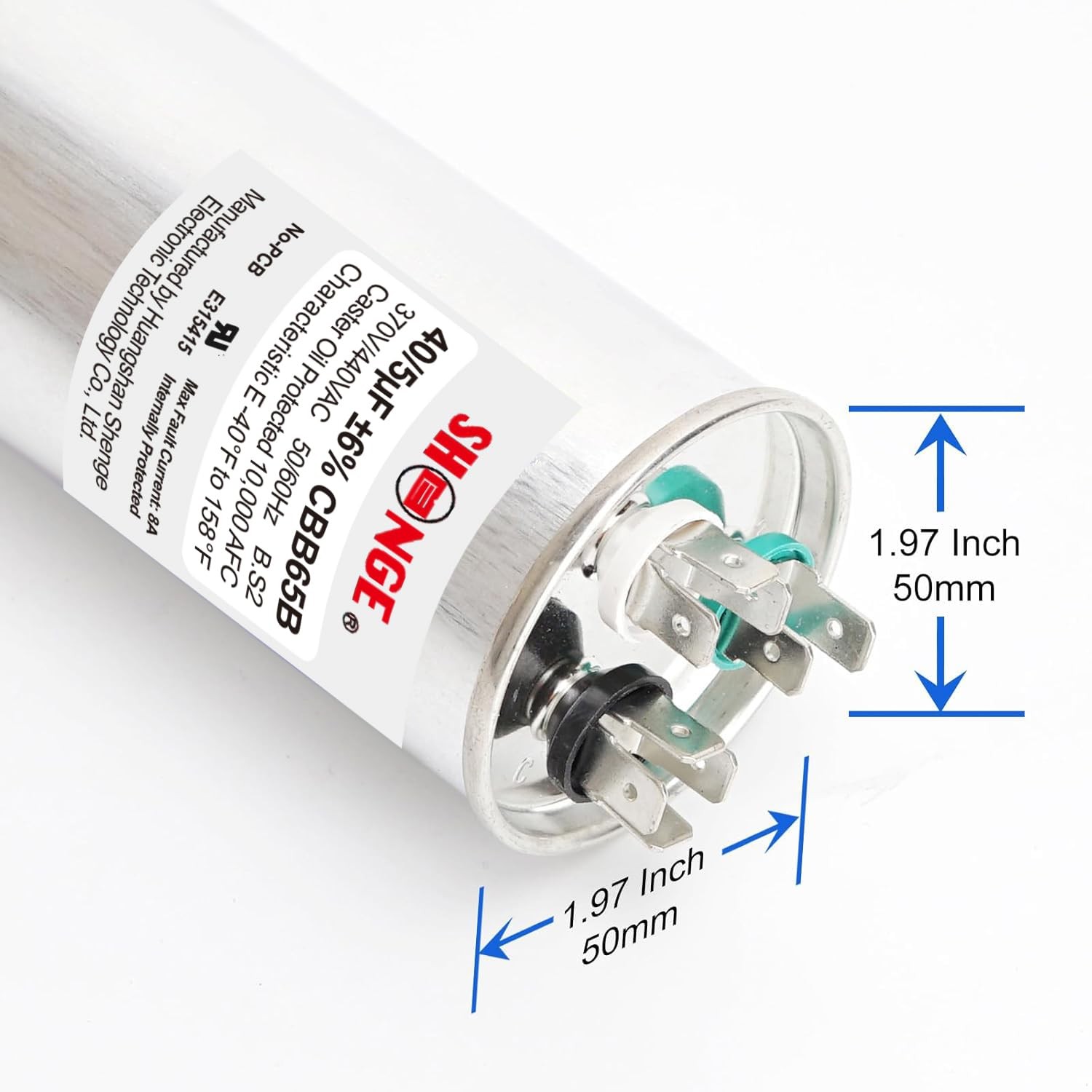 40+5uF 40/5 MFD ±6% 370V/440V CBB65B AC Capacitor, Dual Run Round Capacitor…