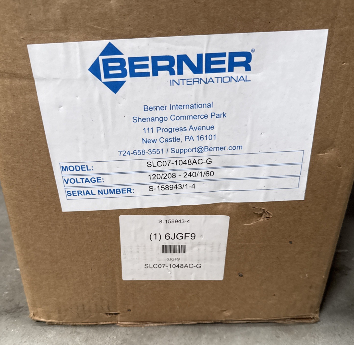 Berner SLC07-1048AC-G Low Profile Air Curtain, 8 1/2 in D, 48 in W, 1360 cfm