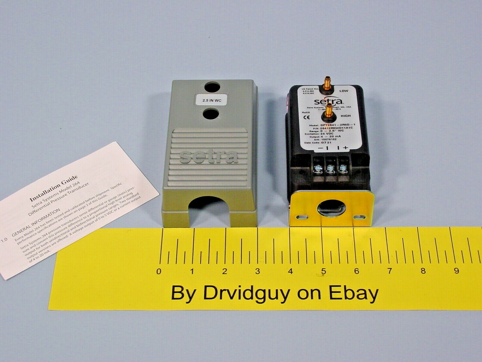 Setra DPT2641-2R5D-1 Very Low Differential Pressure Transducer; 26412R5WD11A1C