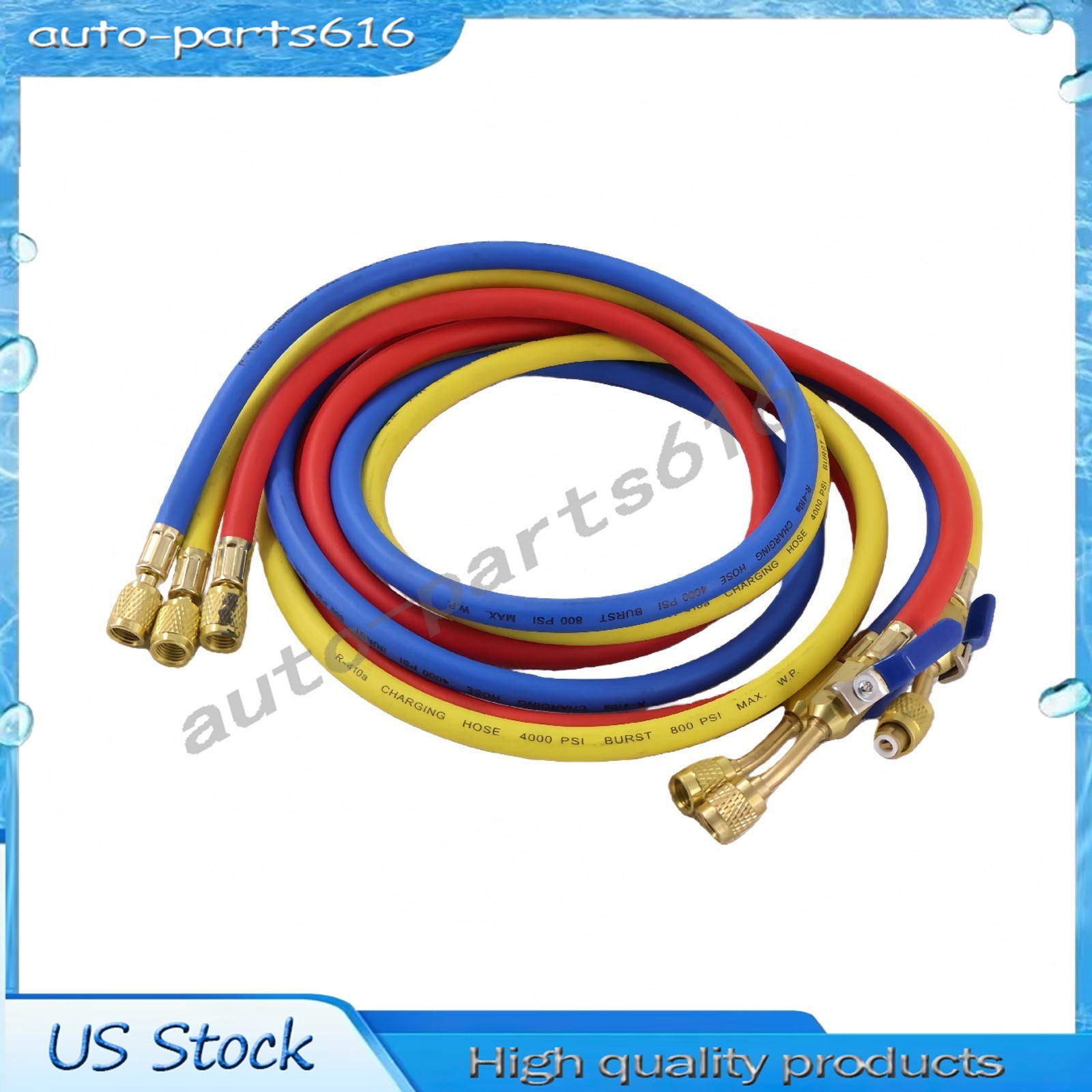 3Pack 29986 For R-410A Refrige Plus II 1/4″ Hose with Compact Ball Valve 72″ NEW