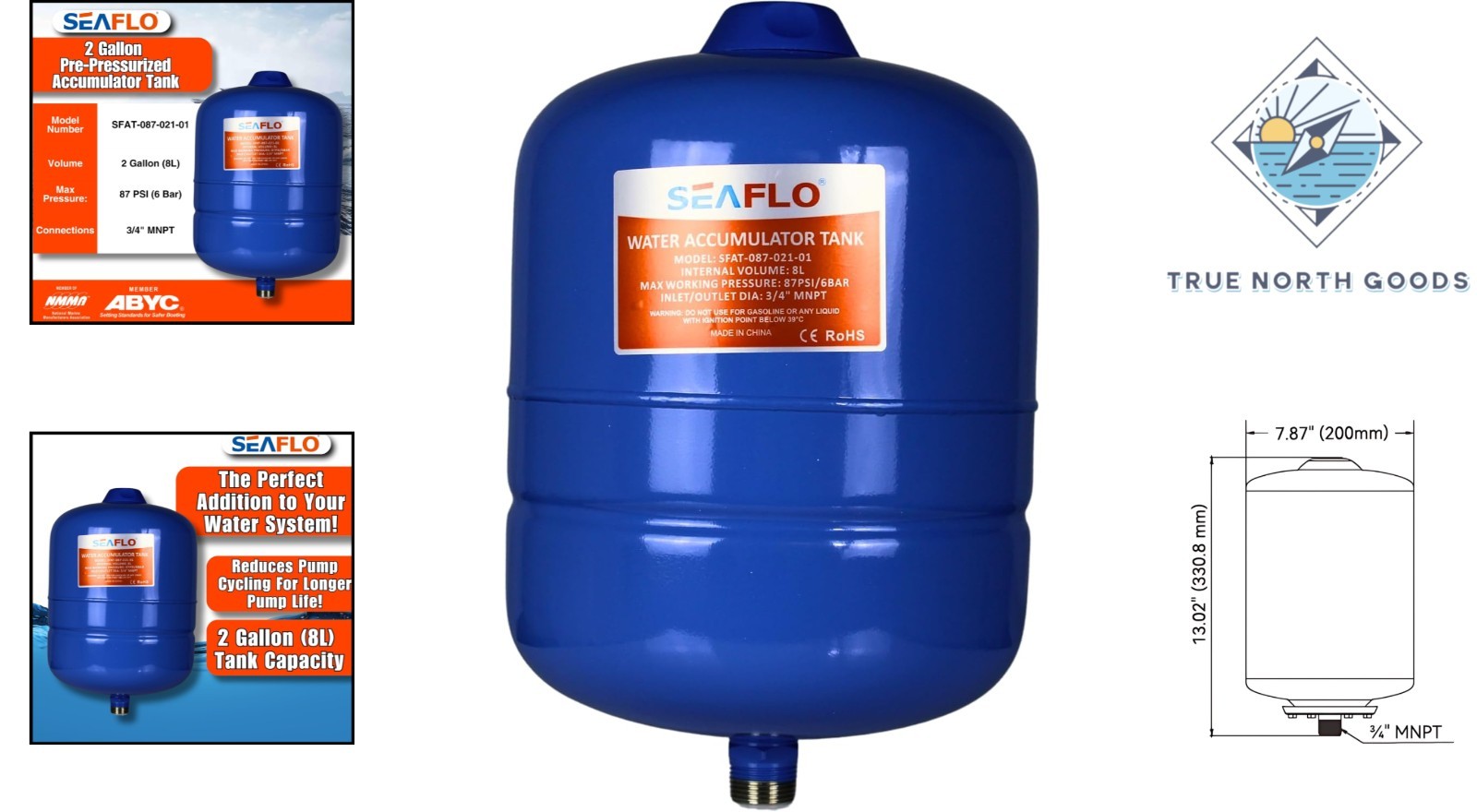 2 Gallon Pre-Pressurized Accumulator Tank – Smooth Flow & Reduced Pump Cycling