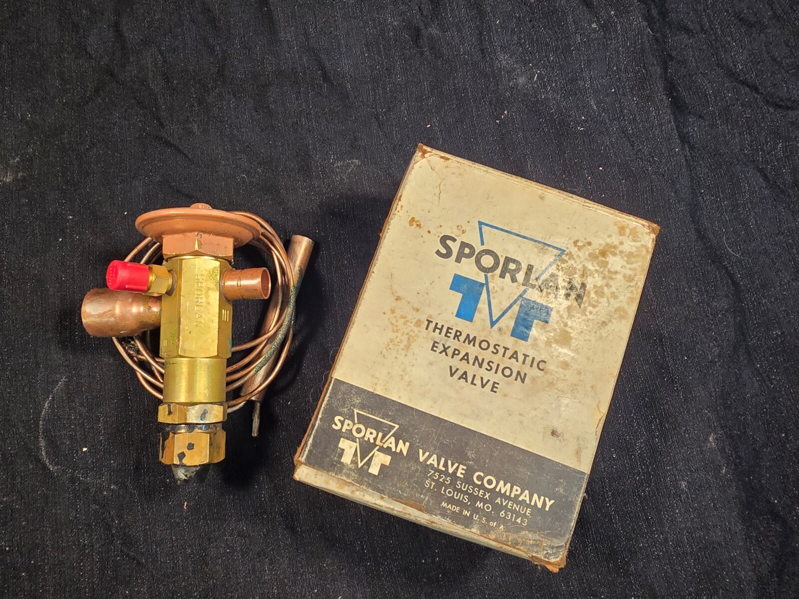 SPORLAN SVE5GA Thermostatic Expansion Valve 1/2″ Inlet: 7/8″ Outlet (NOS)