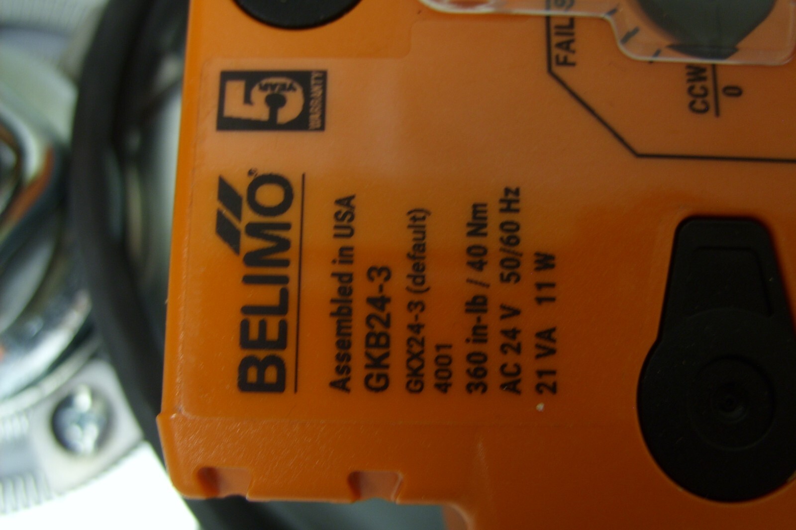 Belimo GKB24-3 HVAC Fail-Safe HVAC Damper Actuator 24V ~ 360 In-Lb ~ NIB