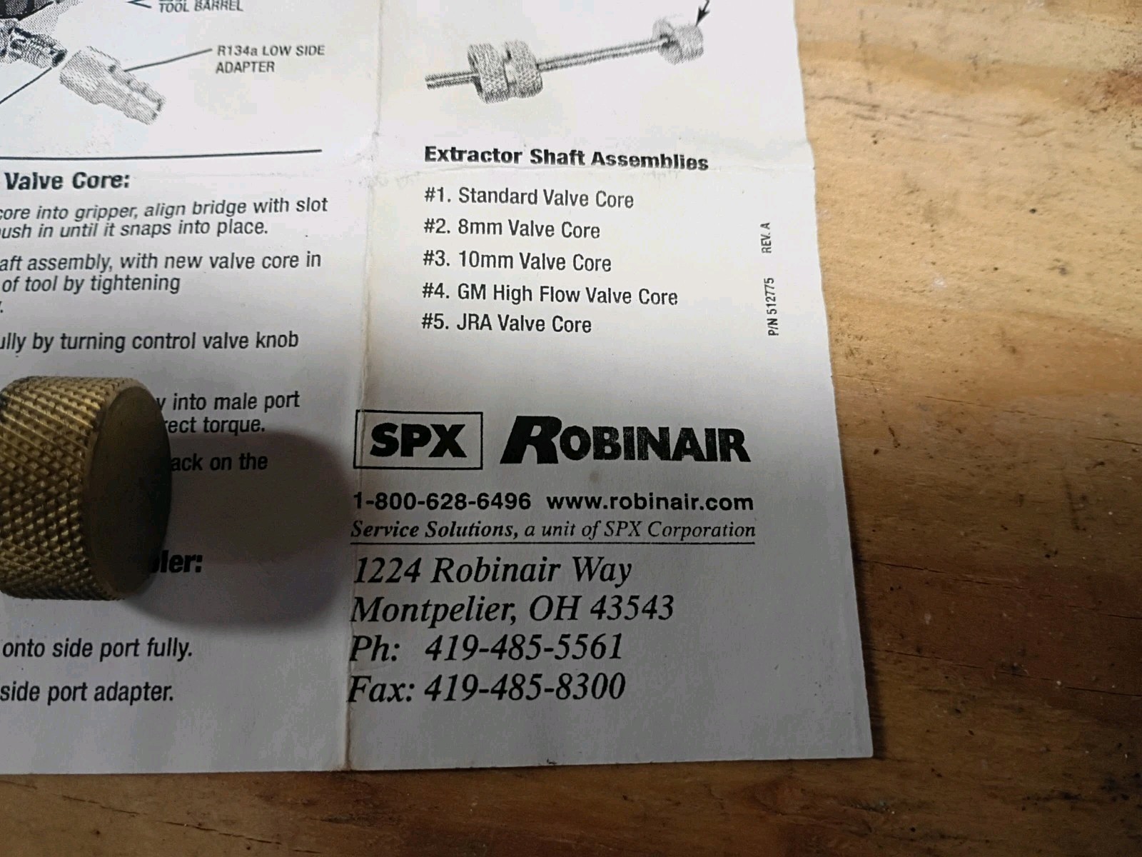 ROBINAIR Valve Core Removal Installation Tool R134A LOW SIDE 18336 COUPLER USA