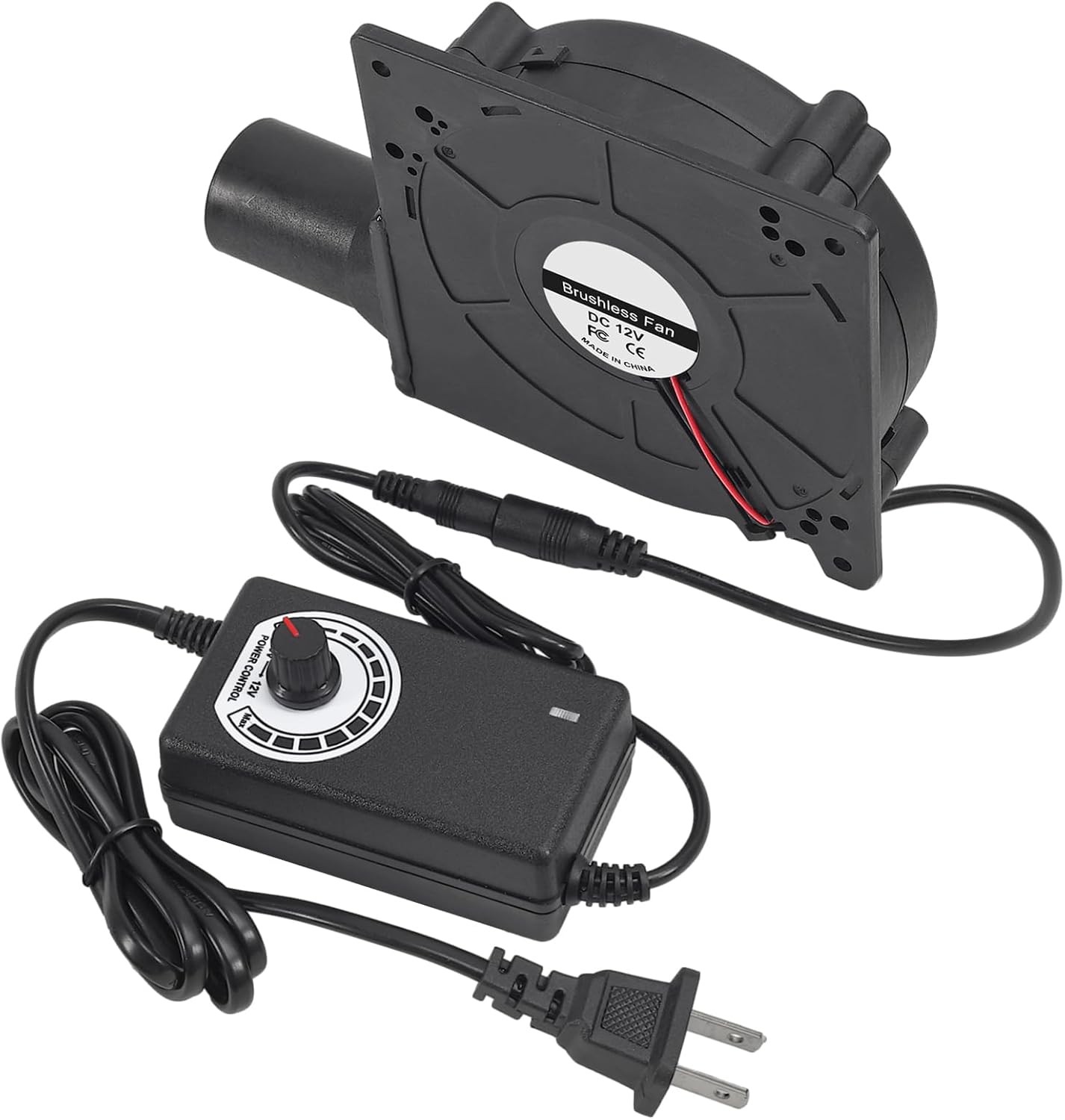 120mm 12V BBQ Blower Fan ,120mm x 32mm Dual Ball Blower Fan 12V with 110v – 240v