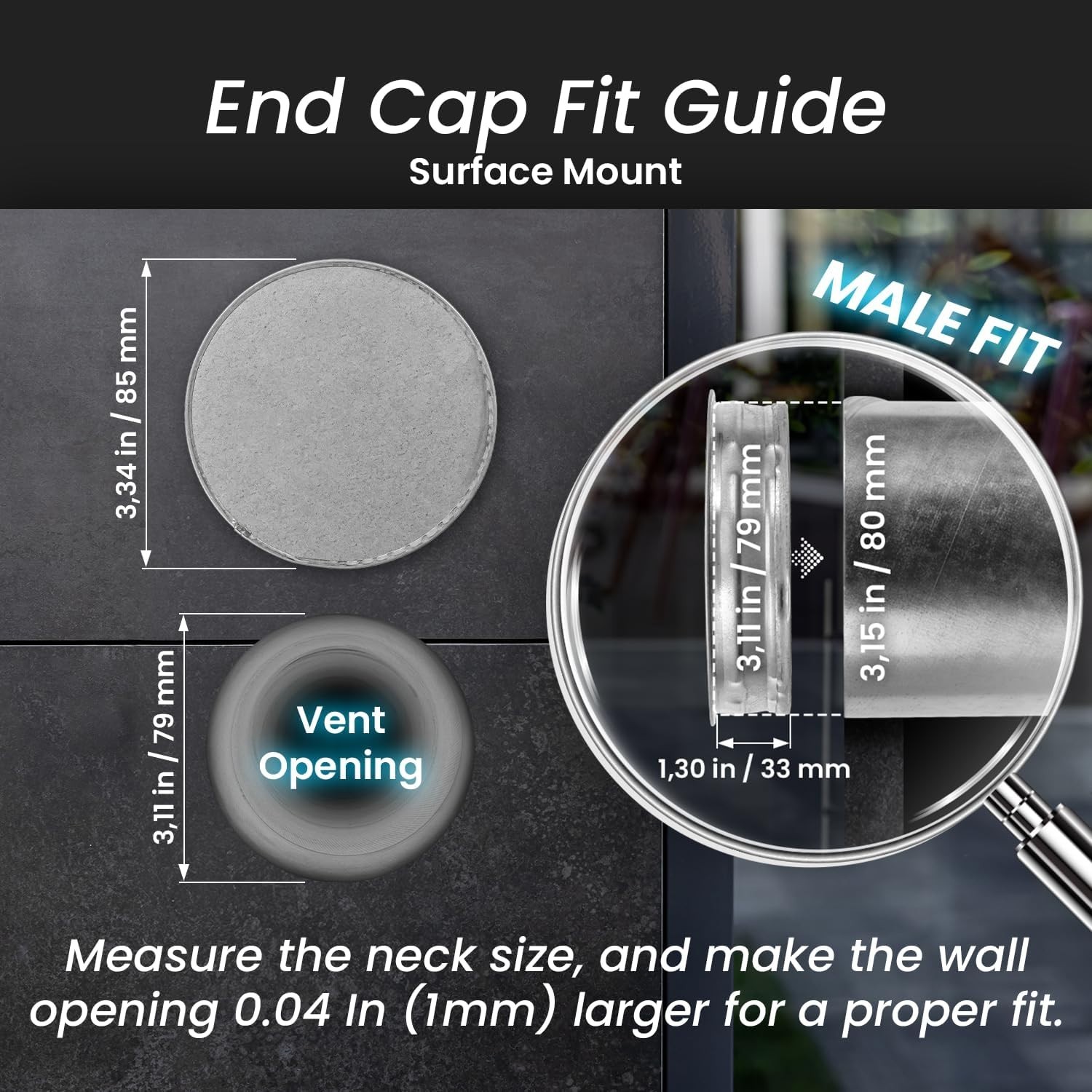 Galvanized Steel 3 Inch Duct Cap – Indoor & Outdoor Weatherproof Vent Cover