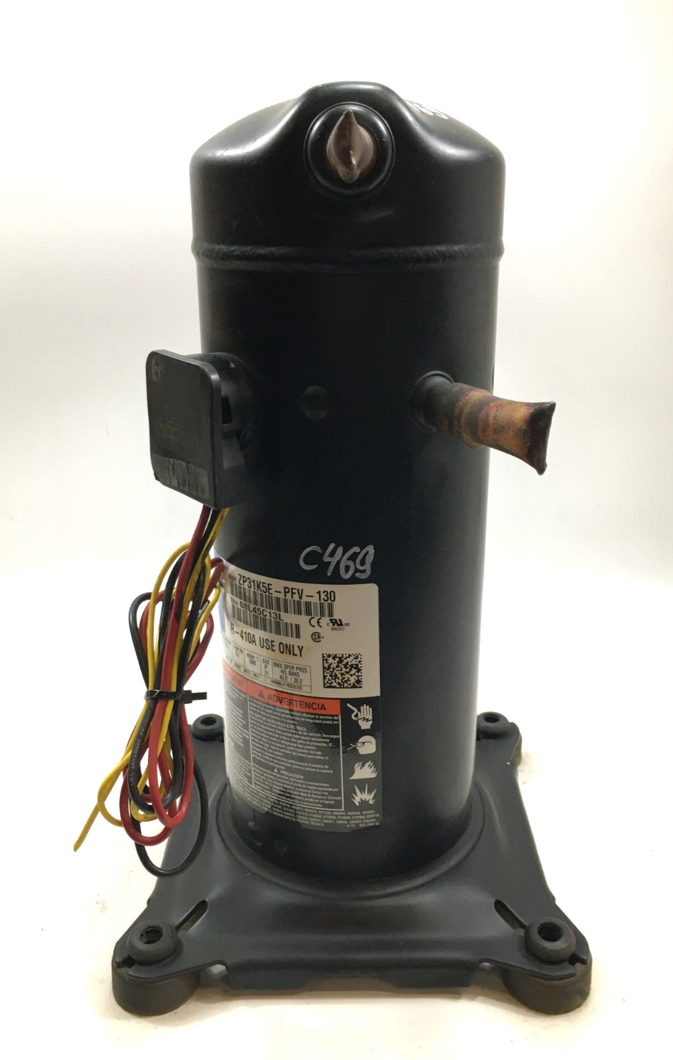 Copeland 2.5 Ton Scroll Compressor ZP31K5E-PFV-130 R410A 208/230V 1 PH used C469