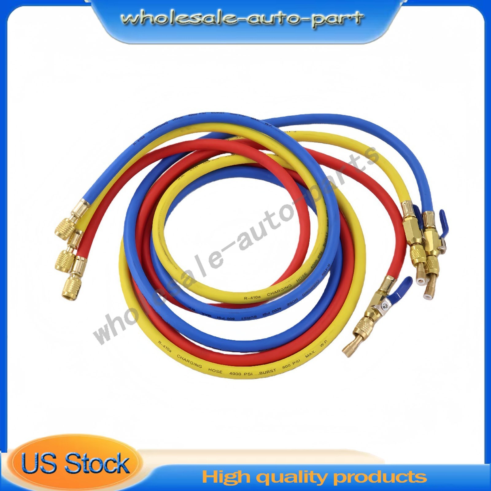 3Pack 29986 For R-410A Refrige Plus II 1/4″ Hose with Compact Ball Valve 72″ US