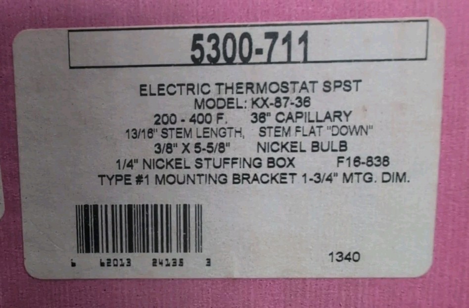 ROBERT SHAW 5300-711 Elec Cook Control