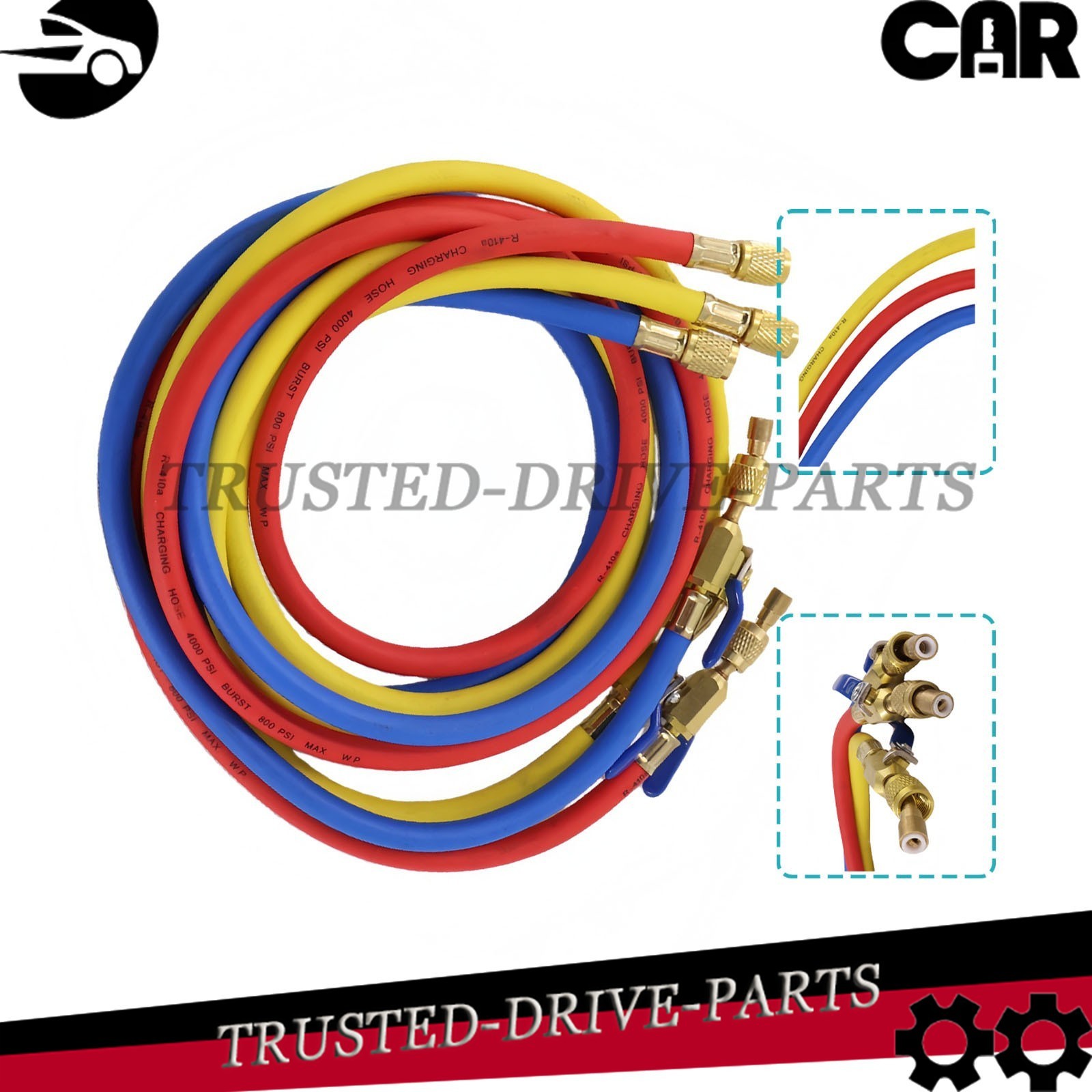 For Plus II 1/4″ Charging Hose Set 72″ Compact Ball (Pack of 3)