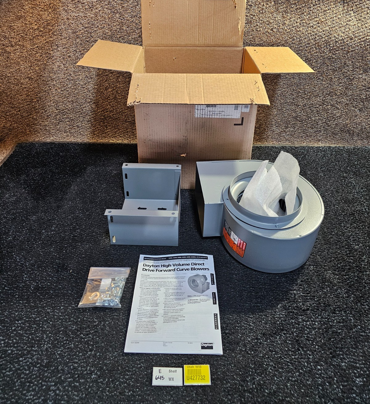 DAYTON 1C792 7 3/4 in Blower Wheel Dia, Direct Drive, For 360 CFM Airflow Steel