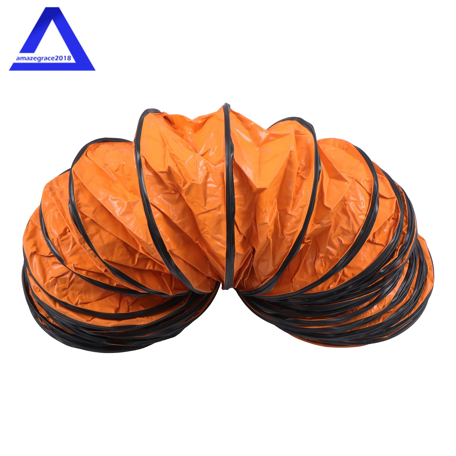 PVC Flexible Duct Hose for Ventilator Blower Fan w/ Rope & D-Ring 12″ × 32FT