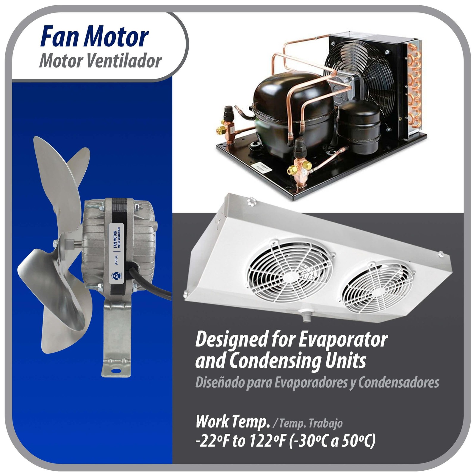 Appli Parts refrigeration condenser motor 7W 115V 60Hz 0.55A 1450rpm includes ba