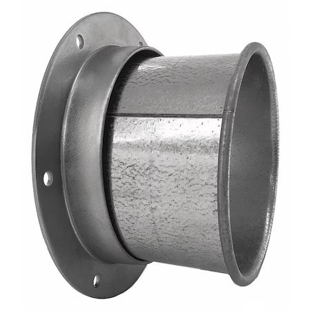 Nordfab 8040401823 Round Angle Flange Adapter, 7 In Duct Dia, Galvanized Steel,