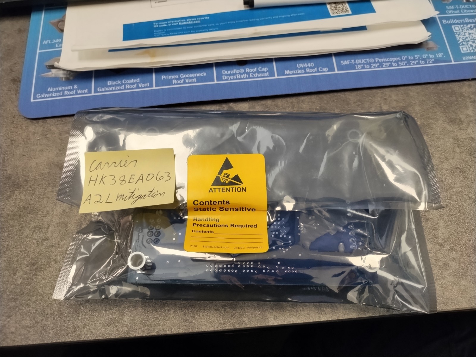 CARRIER HK38EA063 A2L Mitigation Board 1/2″ Aluminum HVAC Component