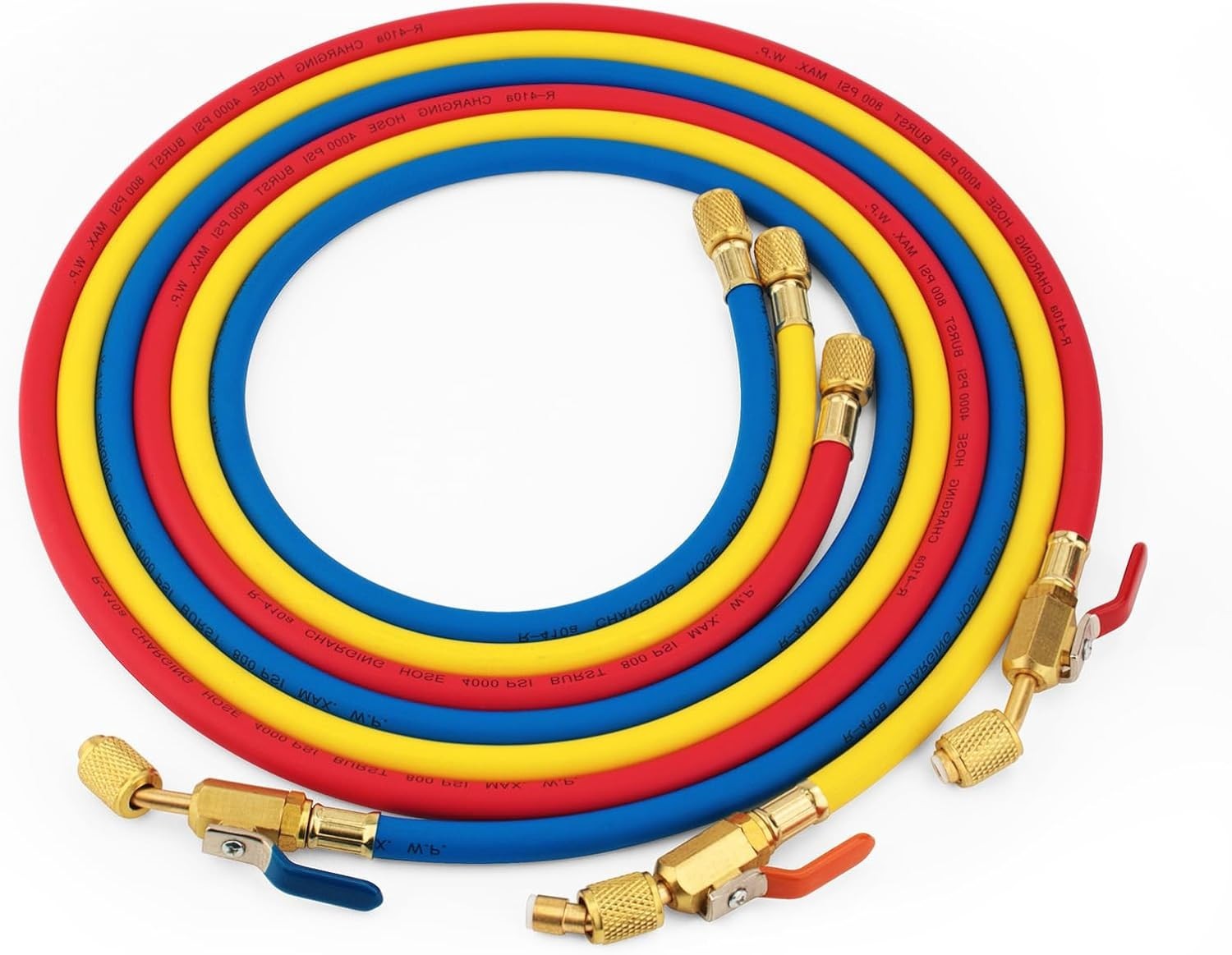 Yellow Jacket 29986 Plus II 1/4″ Hose with Compact Ball Valve, 72″ (Pack of 3)!