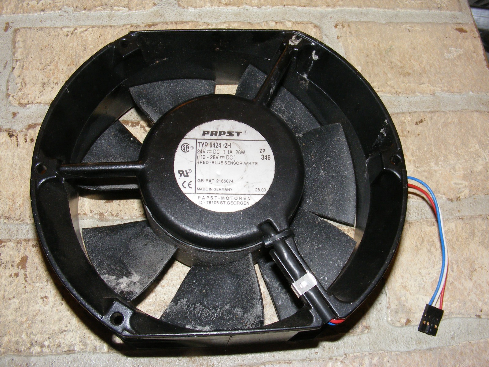 Papst Typ 6424 2H Muffin Fan 6.77″ Made In Germany 24V 26W Untested