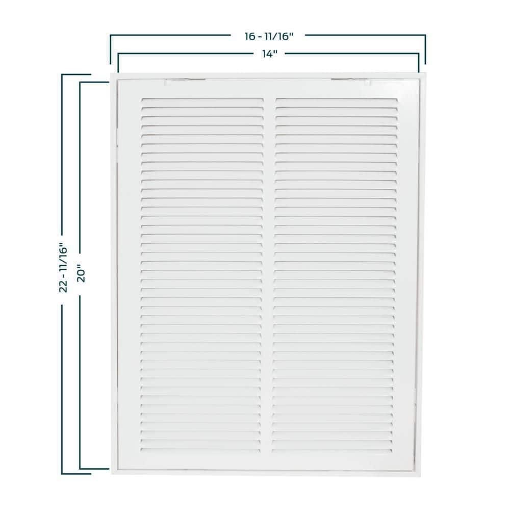 14 in x 20 in Steel Return Air Filter Grille Vent Cover HVAC Register