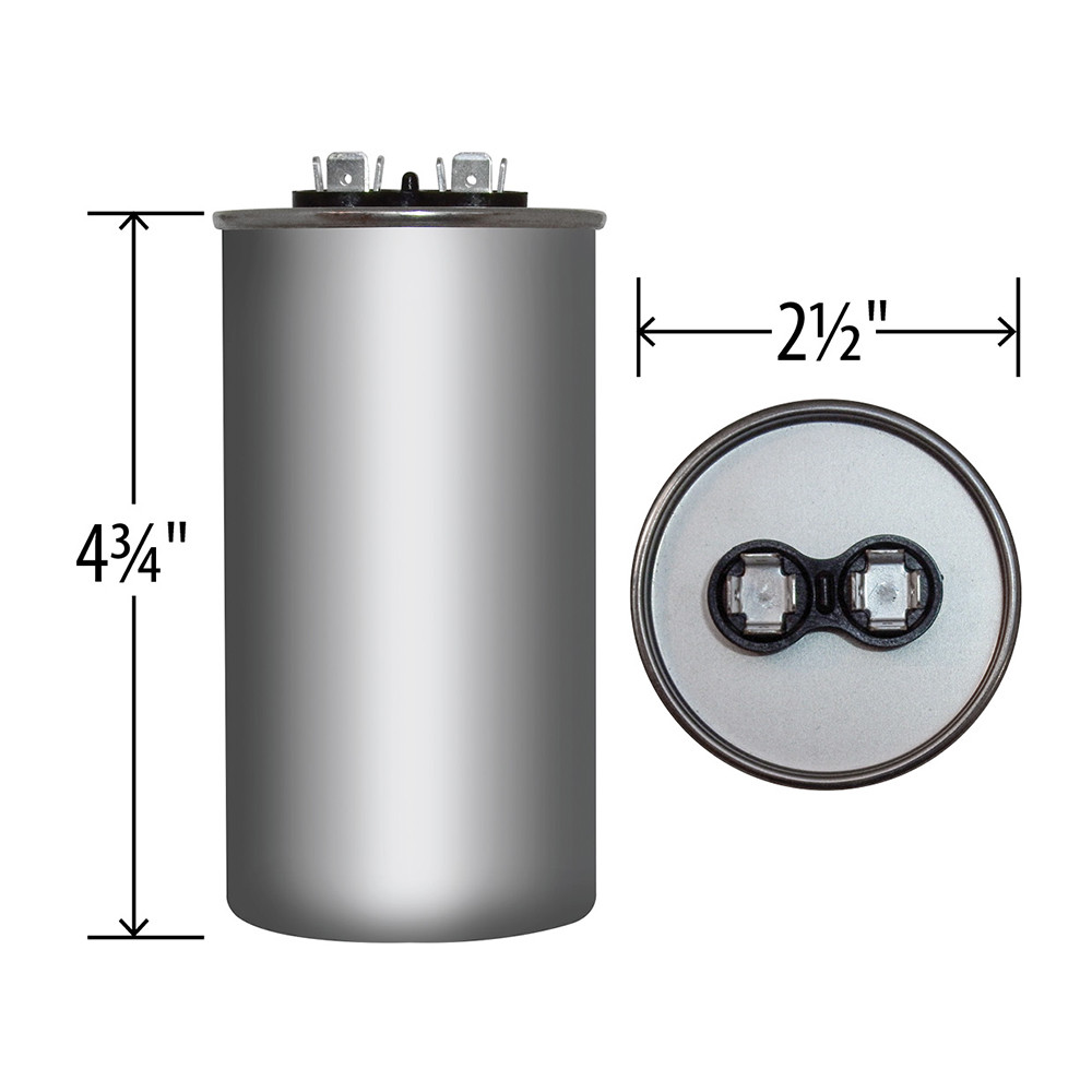 Motor Run Capacitor 60mfd 60uf 370V 370VAC 440VAC Round Metallized USA MADE
