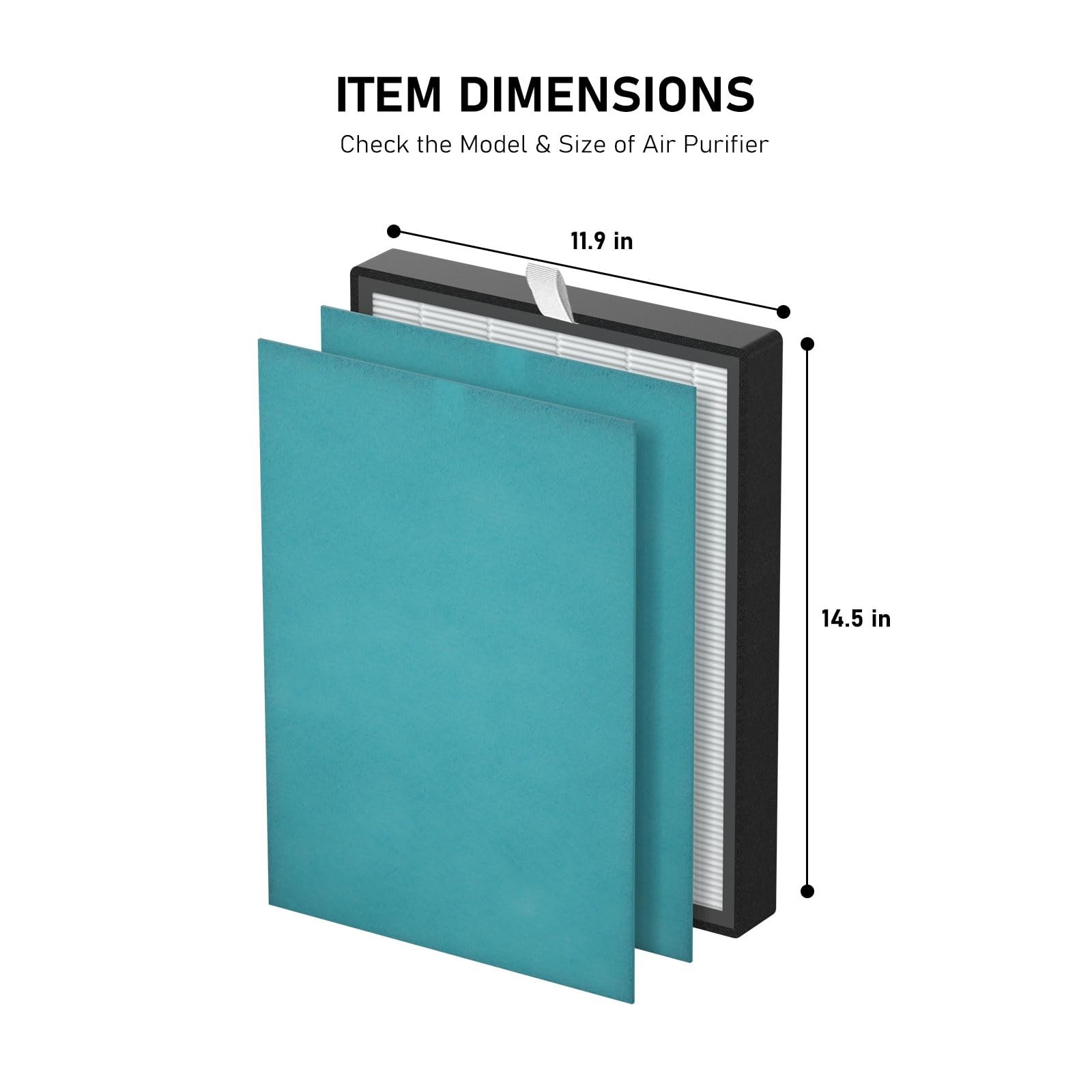 KJ203F True HEPA Replacement Filter Compatible with Colzer 142C, Mooka…