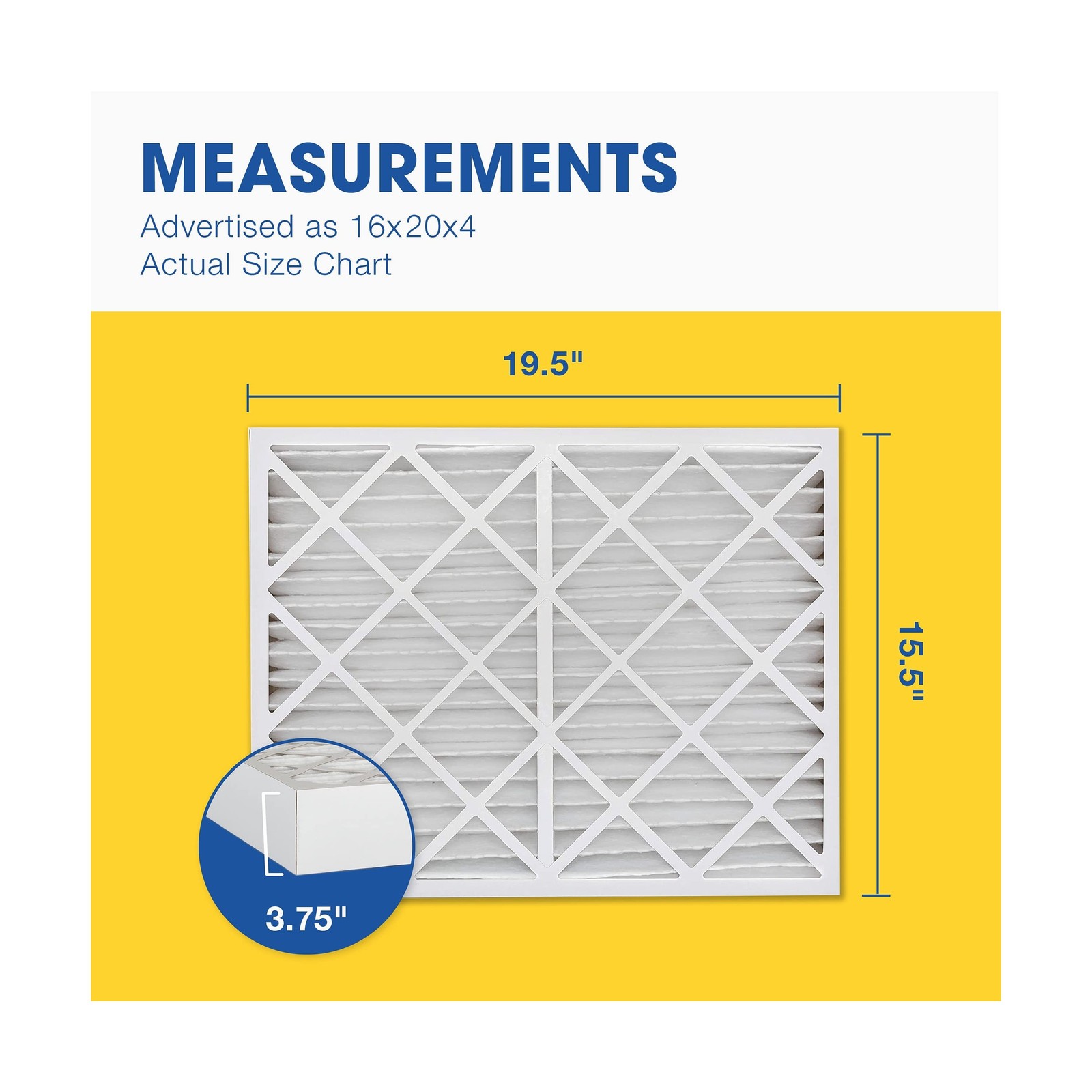 Aerostar 16x20x4 MERV 11 Air Filter, 6 Count, ACTUAL SIZE (15.50 x 19.50 x 3….