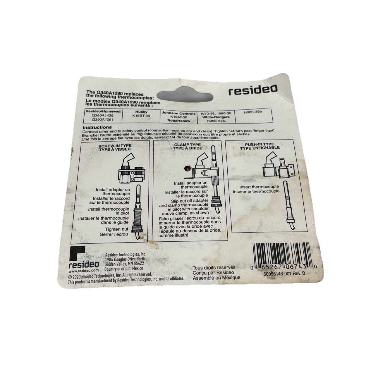 Honeywell Resideo Q340A1090 Universal Thermocouple 36″ 30 mV