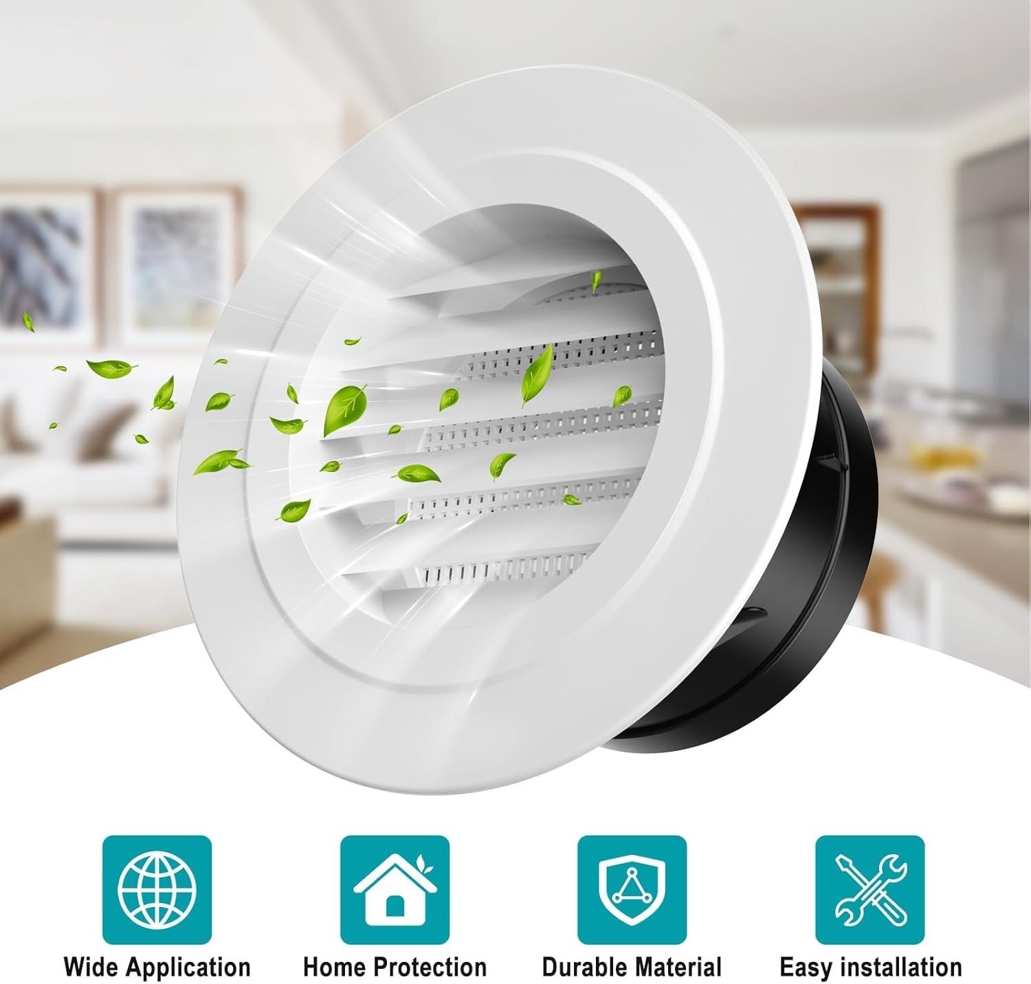 4 Inch ABS Soffit Vent with Screen Mesh for Enhanced Airflow – Durable Design