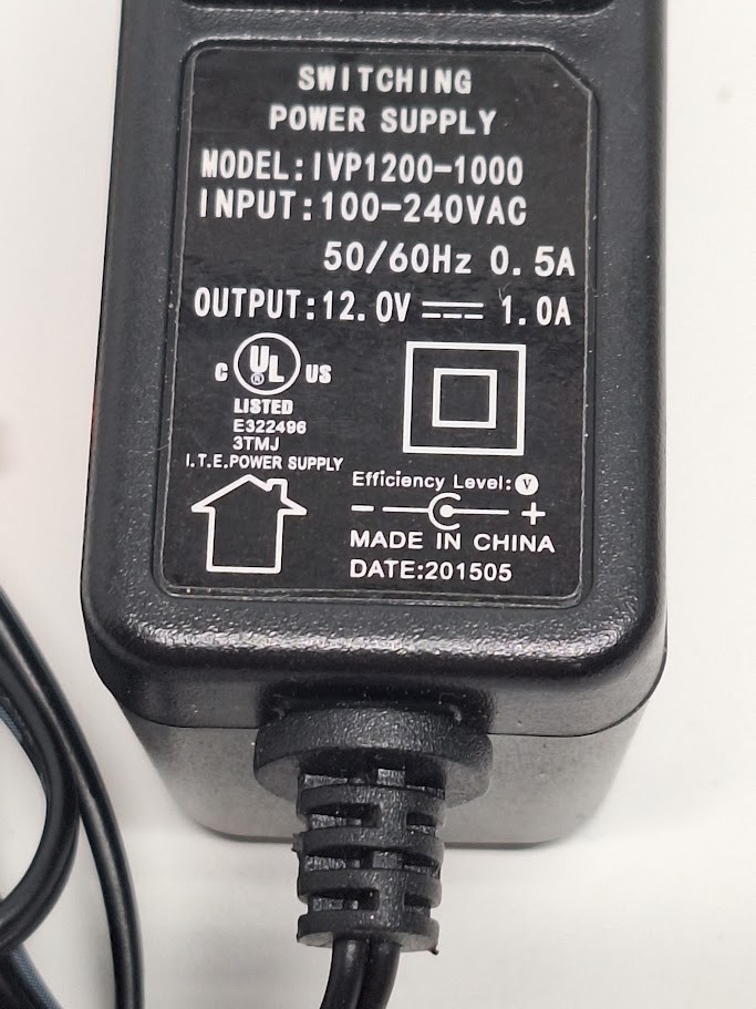 Switching Power Supply For Innov IVP1200-1000 AC Adapter 12V 1.0A 5.5MM