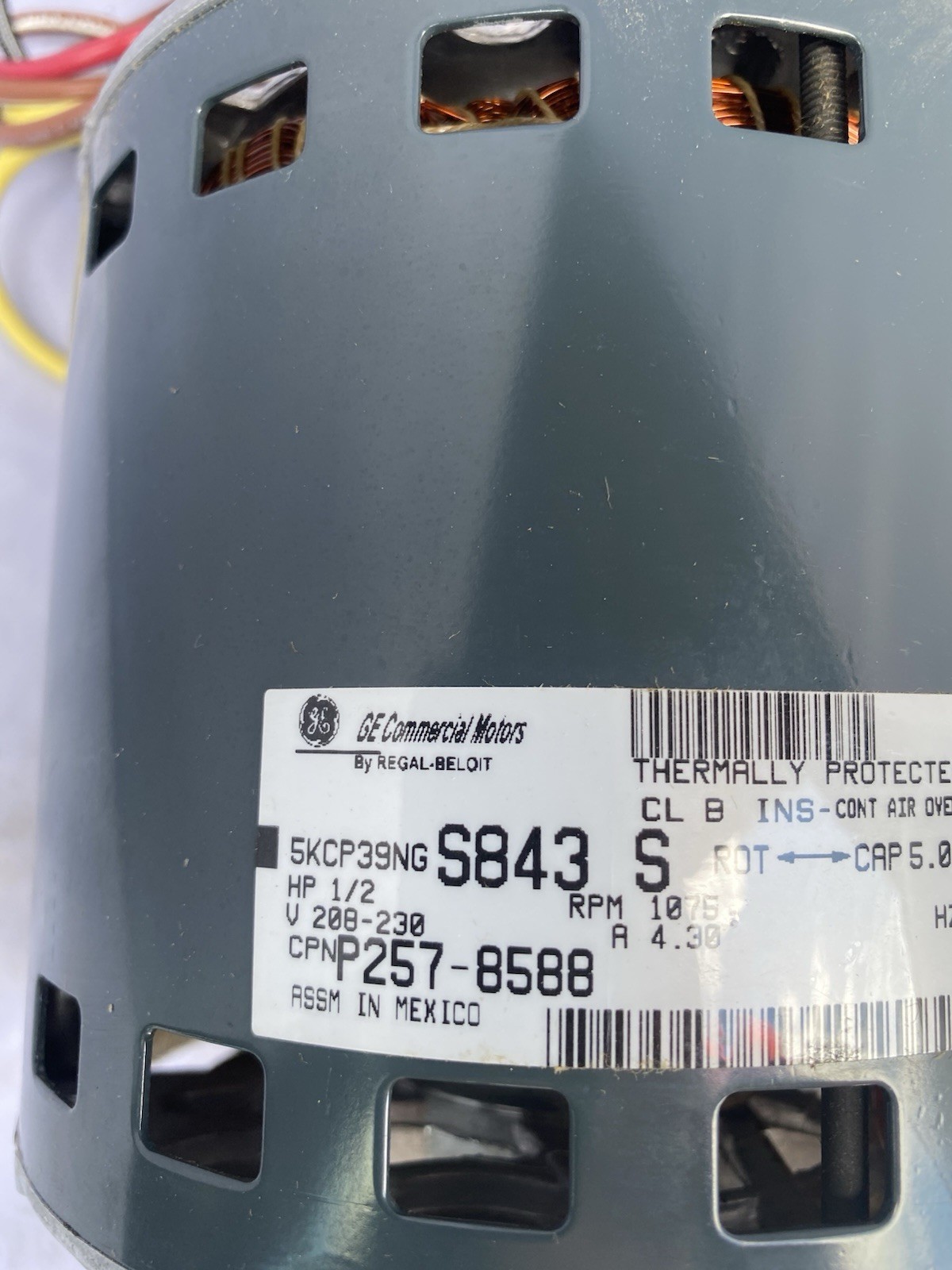 Totaline P257-8588 1/2 HP 208/230V 1075 RPM 3-Speed Blower Motor