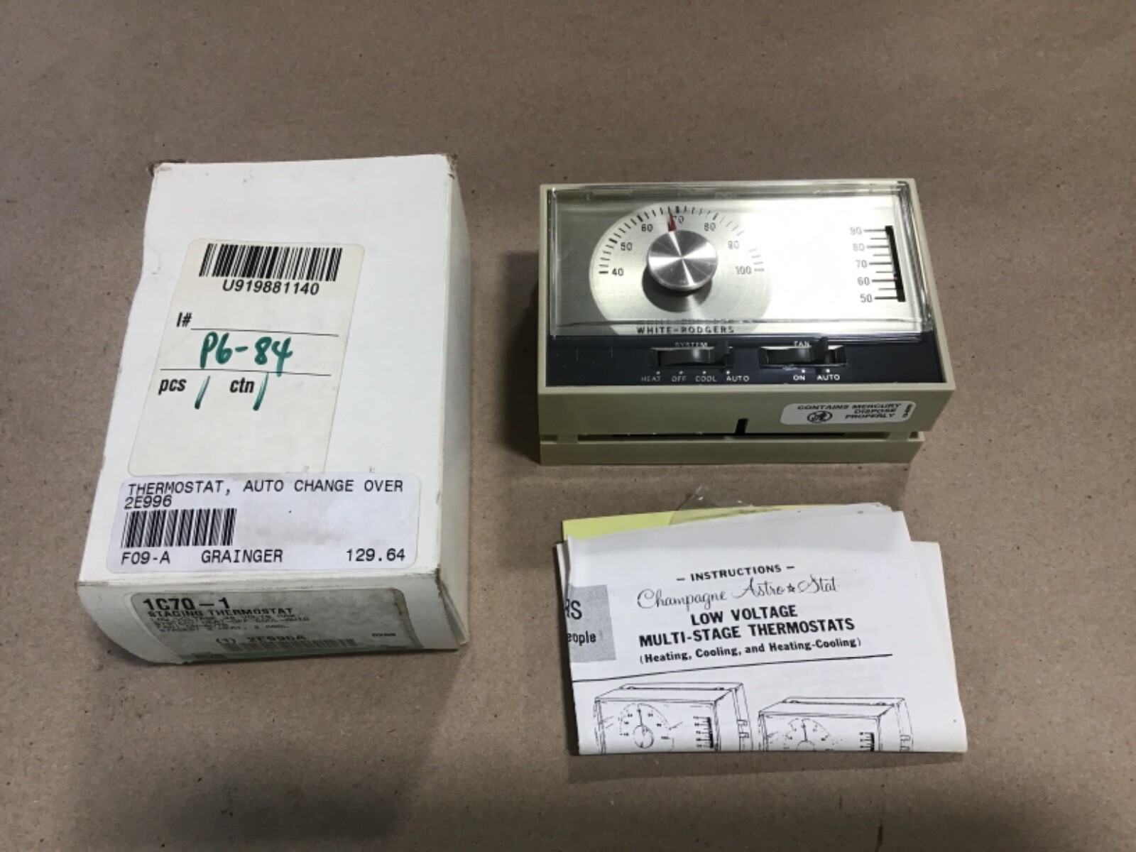 White-Rodgers Multi Stage Thermostat 1C70-1 30V Low Voltage New A33