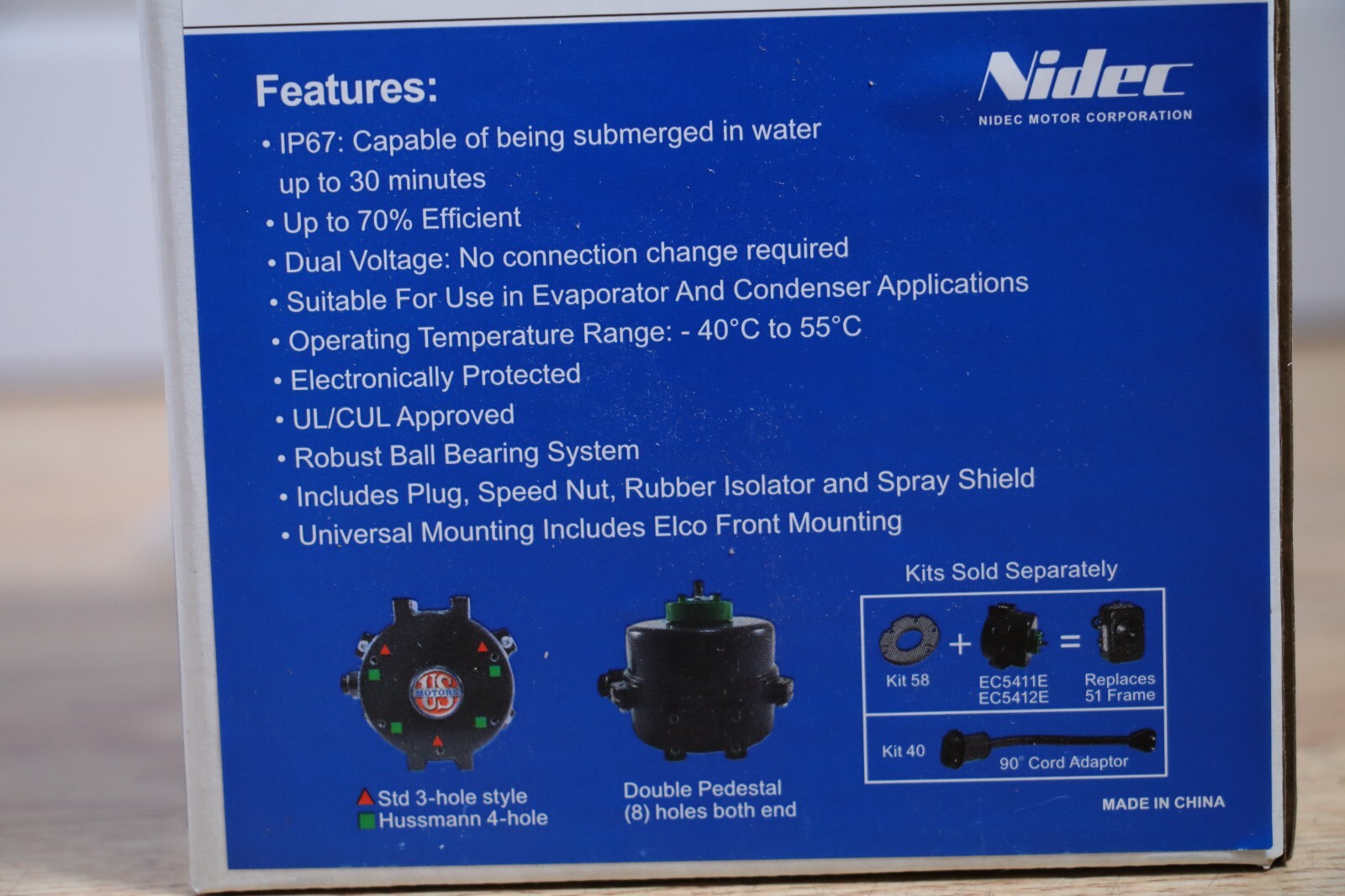 Nidec EC5412E Rescue ECM Refrigeration Motor 4-25W 115-230V 1550-1725 RPM -2 Pin