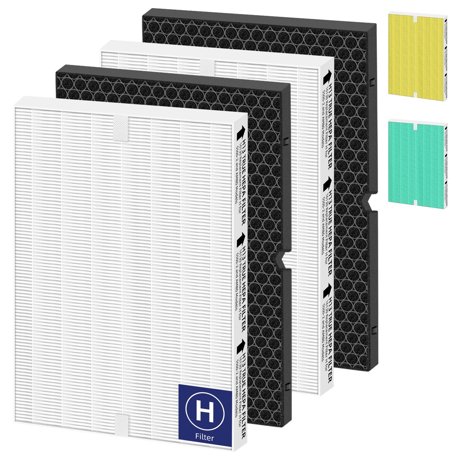 116130 HEPA Replacement Filter H for 4 Piece Set, White – Original