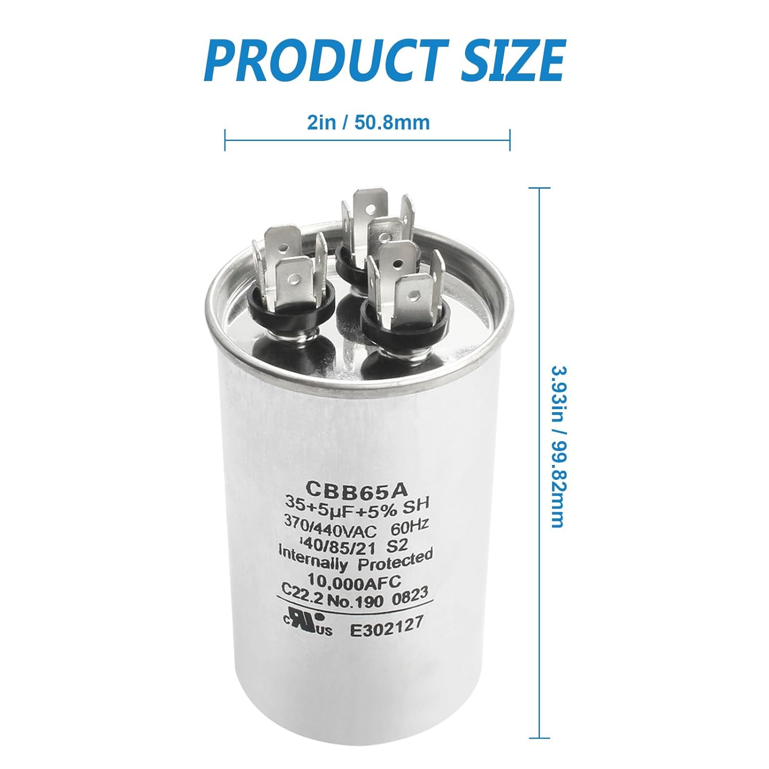 35+5Uf MFD 440 Volt Dual Run Circular Start Capacitor for Lennox 100335-06
