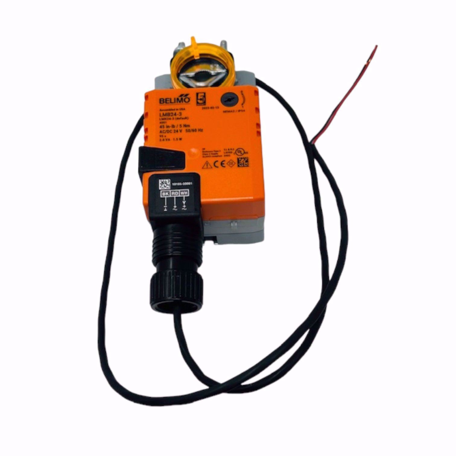 BELIMO LMB24-3 Motor,Actuator, Rotary, 45 in-lb, On/Off/Float, 24Vac, 24Vdc