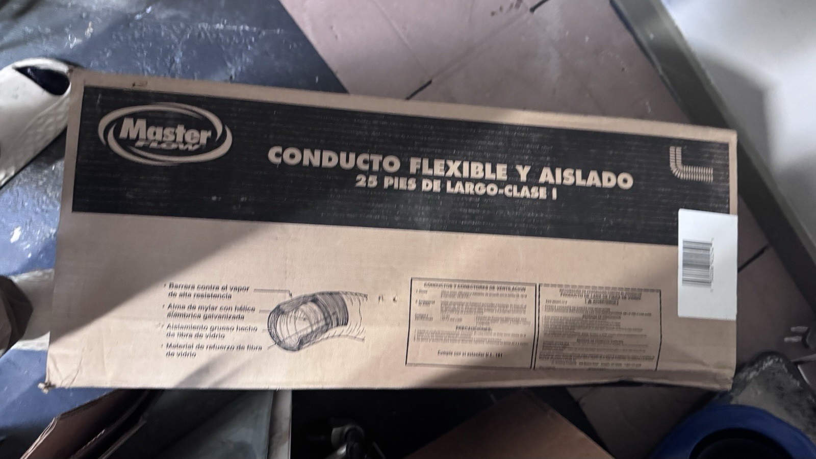 Master Flow Flexible Insulated Duct 25 ft Galvanized Steel Fiberglass