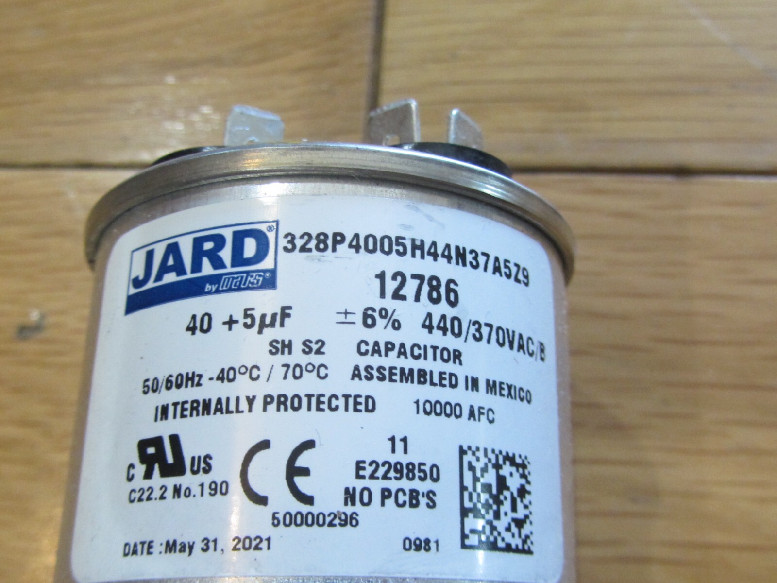 MARS/JARD 12786 40 + 5 uf MFD 370 440 VAC Round Dual Capacitor-MINT IN BOX-COOL!