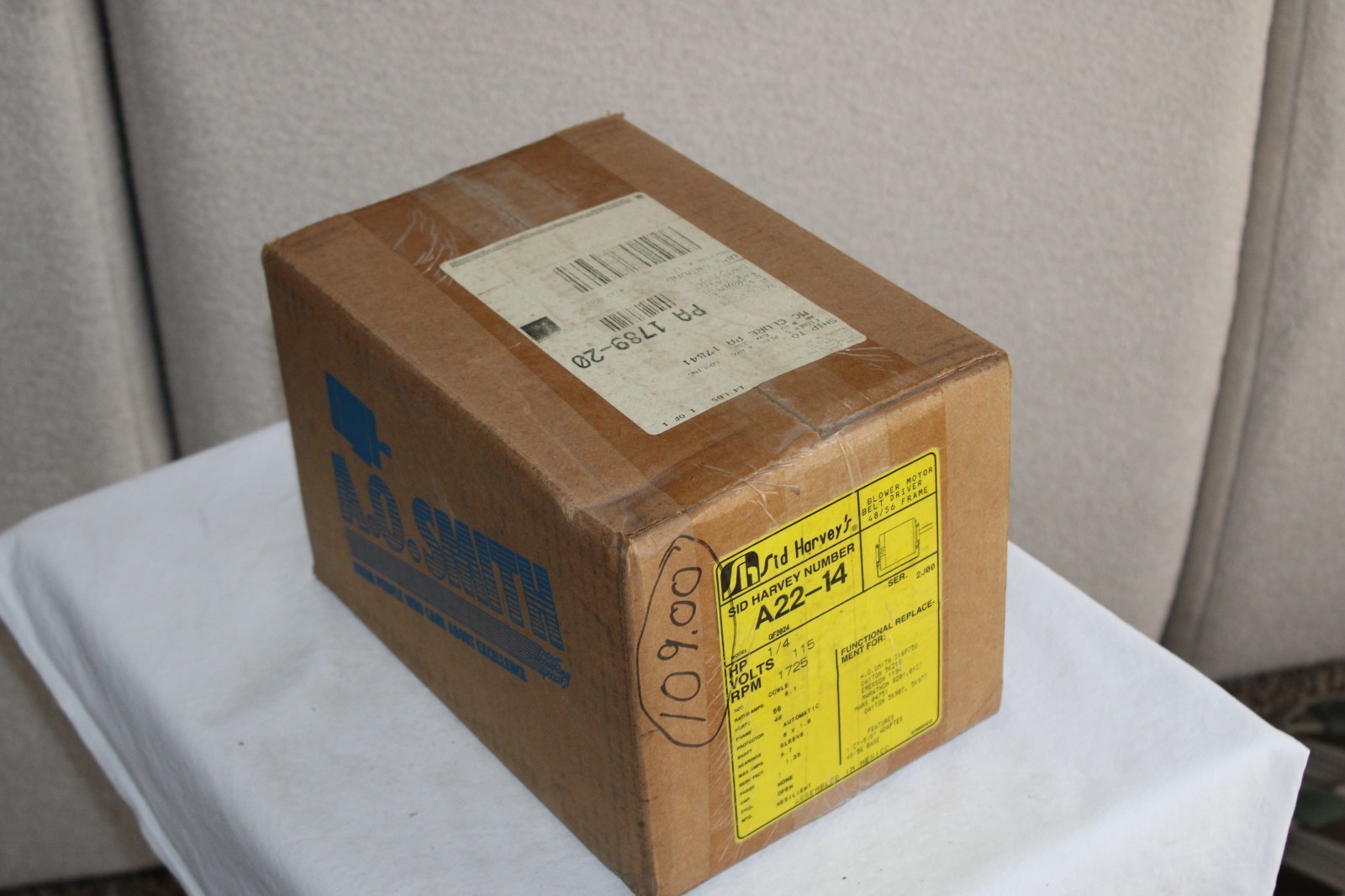 NOS Sid Harvey A22-14 Motor Ball Bearing 1/4 HP 1725 RPM 115 VAC FREE SHIPPING